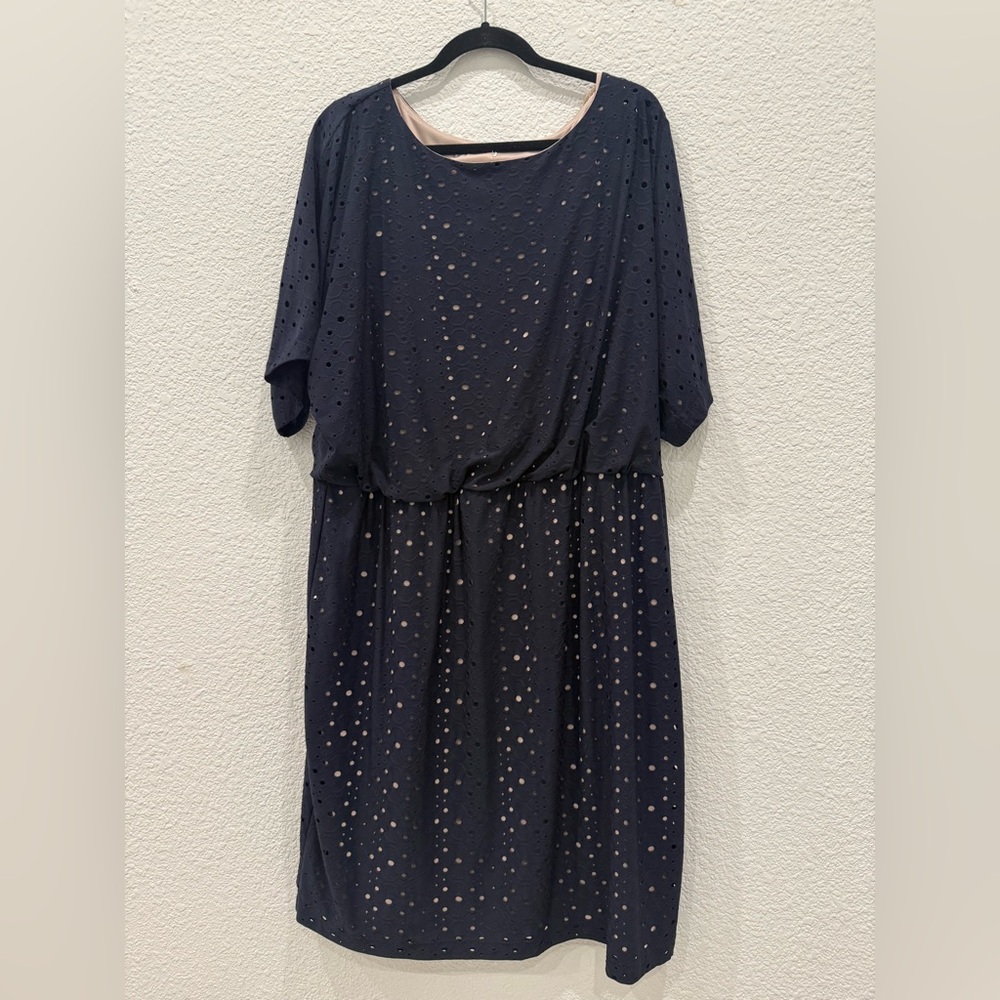 Navy Polka Dot Dress